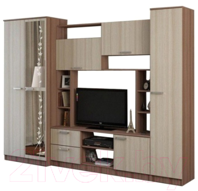 Стенка Стендмебель Марта-М (ясень шимо светлый/ясень шимо темный) - фото