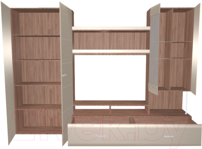 Стенка Стендмебель Вегас 1 (кофе с молоком/ясень шимо темный)