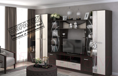 Стенка Стендмебель Ольбия (дуб белфорт/венге)