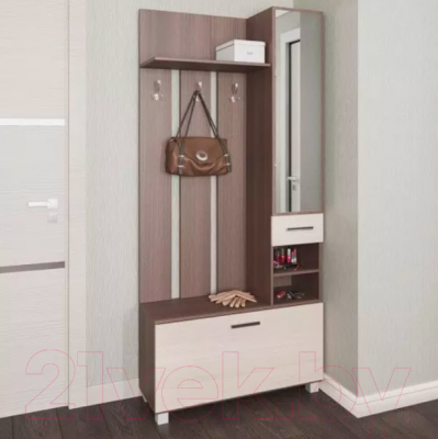 Секция в прихожую Стендмебель Сорренто (ясень шимо светлый/ясень шимо темный)