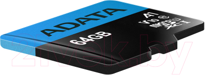 Карта памяти A-data Premier microSDXC 64GB + адаптер (AUSDX64GUICL10A1-RA1)