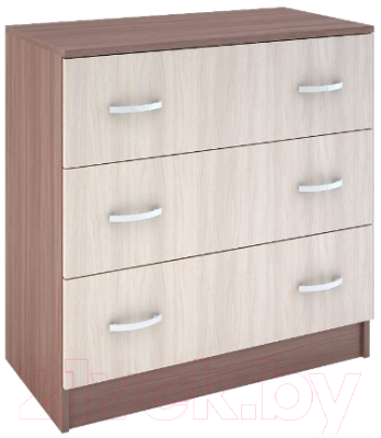 Комод Стендмебель Басса КМ-551-М 3 ящика (ясень шимо светлый/ясень шимо темный) - фото