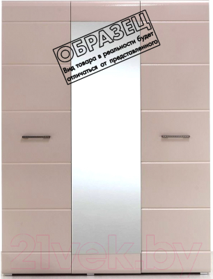 Шкаф Стендмебель Вегас трехстворчатый (кофе с молоком/ясень шимо темный) - фото