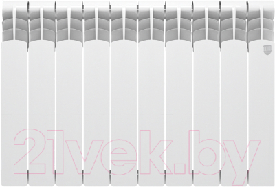 Радиатор биметаллический Royal Thermo Revolution Bimetall 500 (10 секций, с монтажным комплектом и угловыми кранами) - фото