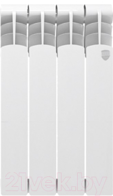 Радиатор биметаллический Royal Thermo Revolution Bimetall 500 (4 секции, с монтажным комплектом и угловыми кранами) - фото