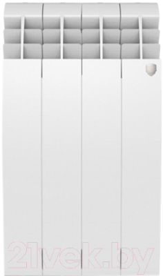 Радиатор биметаллический Royal Thermo BiLiner 500 (4 секции, с монтажным комплектом, кронштейном и кранами) - фото