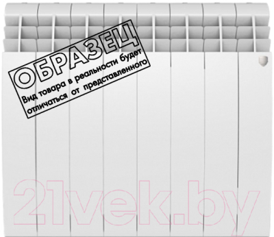 Радиатор биметаллический Royal Thermo BiLiner 500 (15 секций, с монтажным комплектом и угловыми кранами) - фото