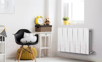 Радиатор биметаллический Royal Thermo PianoForte 500 Bianco Traffico (10 секций, с монтажным комплектом, кронштейном и кранами)