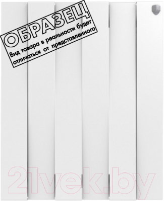 Радиатор биметаллический Royal Thermo PianoForte 500 Bianco Traffico (8 секций, с монтажным комплектом, кронштейном и кранами) - фото