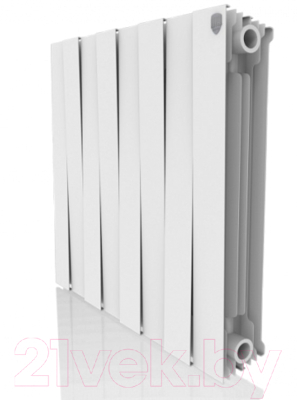 Радиатор биметаллический Royal Thermo PianoForte 500 Bianco Traffico (6 секций, с монтажным комплектом и угловыми кранами)