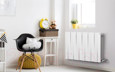 Радиатор биметаллический Royal Thermo PianoForte 500 Bianco Traffico (6 секций, с монтажным комплектом и угловыми кранами)