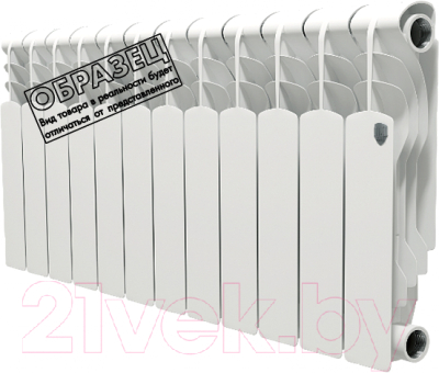 Радиатор биметаллический Royal Thermo Revolution Bimetall 350 (11 секций, с монтажным комплектом и угловыми кранами) - фото