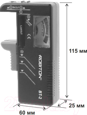 Тестер аккумуляторов и батареек Robiton BT2 / БЛ17340