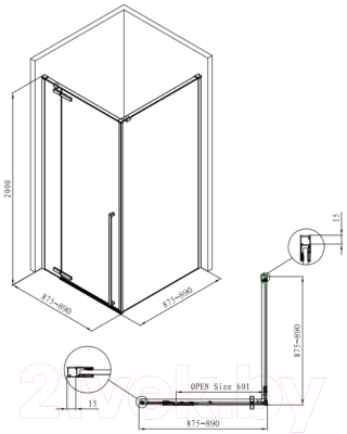 Душевой уголок Allen Brau Fantasy 3.11001-00 / 264970 (90x90)