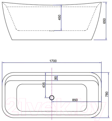 Ванна акриловая Allen Brau Infinity 2 2.21002.20 / 259592 (170х78)