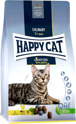 Сухой корм для кошек Happy Cat Culinary 1+ Years Land Geflugel Домашняя птица / 70569 - фото