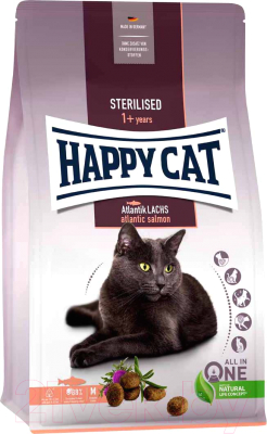 Сухой корм для кошек Happy Cat Sterilised Adult Atlantik-Lachs Лосось / 70579 - фото