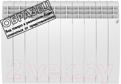 Радиатор биметаллический Royal Thermo BiLiner 500 Bianco Traffico (6 секций, с монтажным комплектом и угловыми кранами) - фото