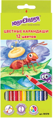 Набор цветных карандашей Юнландия В гостях у букашек / 181378 - фото