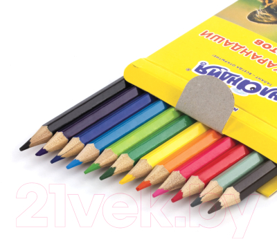 Набор цветных карандашей Юнландия Мир животных / 181383