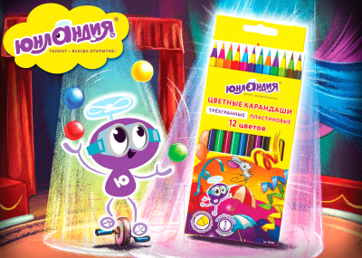 Набор цветных карандашей Юнландия Карнавал / 181684