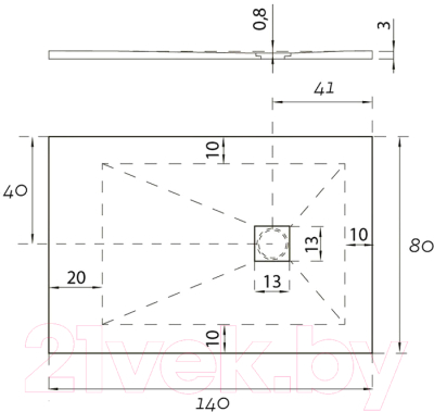 Душевой поддон Aquanet Pleasure New 140x80 / 258878