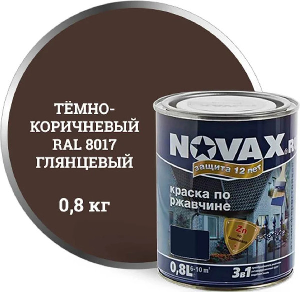 Грунт-эмаль Novax По ржавчине 3 в 1 RAL 8017