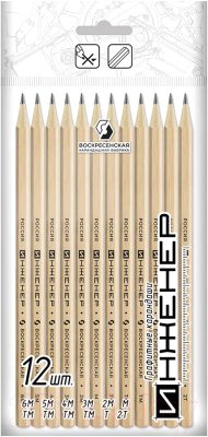 Набор простых карандашей Инженер 12P-1240 - фото