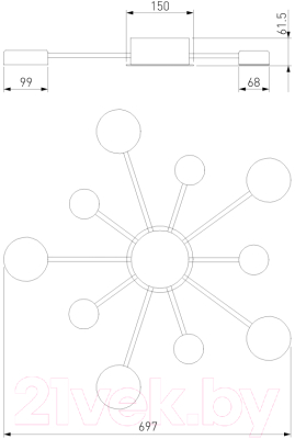 Потолочный светильник Евросвет 90242/10 (хром)