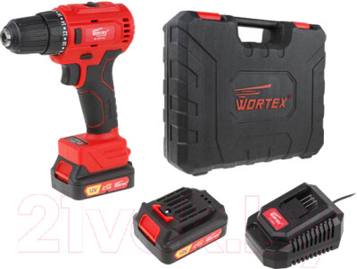 Аккумуляторная дрель-шуруповерт Wortex BD 1220-1 DLi (BD12201DLi1029) - фото