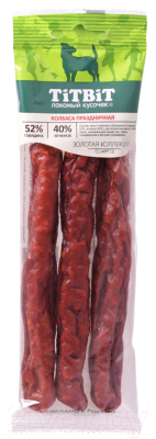 Лакомство для собак TiTBiT Золотая коллекция. Колбаса Праздничная / 18040 - фото