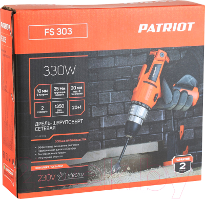 Дрель-шуруповерт PATRIOT FS 303