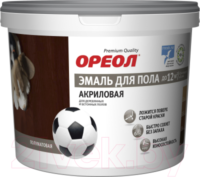 Эмаль Ореол Акриловая полуматовая для пола - фото