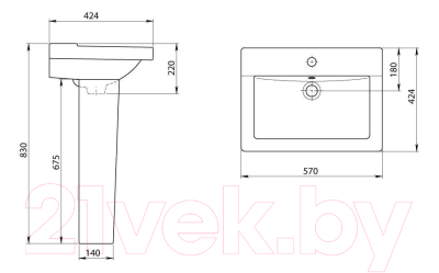 Умывальник Santeri Орион 131108S0011B0 + 136008S0000