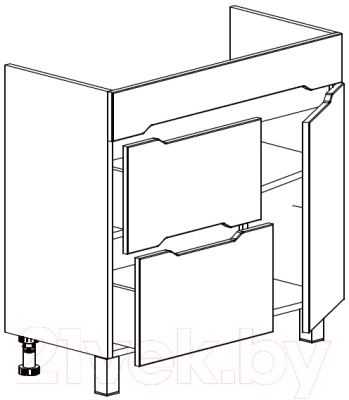 Тумба под умывальник СанитаМебель Сизаль 64.800