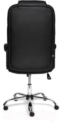 Кресло офисное Tetchair Bergamo (хром/кожзам черный)