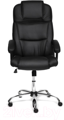 Кресло офисное Tetchair Bergamo (хром/кожзам черный)