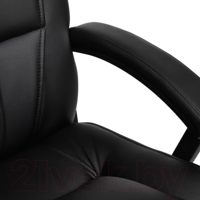 Кресло офисное Tetchair Bergamo (хром/кожзам черный)