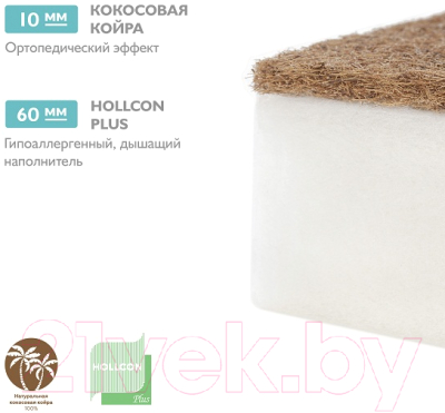 Матрас в кроватку Plitex Юниор Ring 8x74x74 / ЮР-01/2