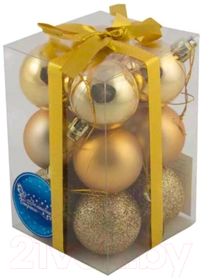 Набор шаров новогодних Волшебная страна PB4-12SMB-G / R101848 - фото