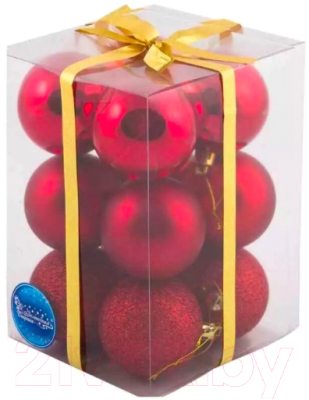 Набор шаров новогодних Волшебная страна PB4-12SMB-R / R101847 - фото