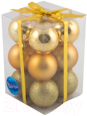 Набор шаров новогодних Волшебная страна PB6-12SMB-G / R101859 - фото