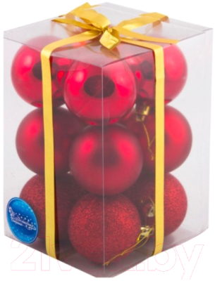 Набор шаров новогодних Волшебная страна PB6-12SMB-R / R101860 - фото