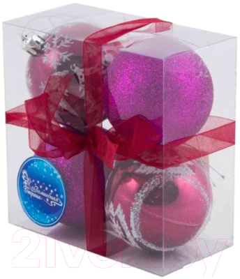 Набор шаров новогодних Волшебная страна PB6-4TDG-P / R102163 - фото