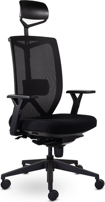 Кресло офисное UTFC Профи М-900 с подголовником (черный пластик) - фото