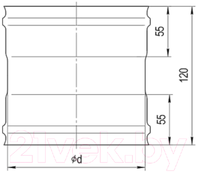 Переходник для дымохода Ferrum ММ Ф110 / f0117 (430/0.8мм)