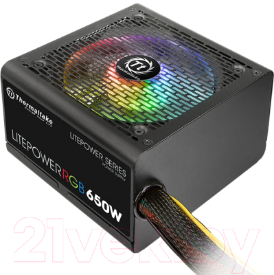 Блок питания для компьютера Thermaltake Litepower RGB 650W / PS-LTP-0650NHSANE-1 - фото