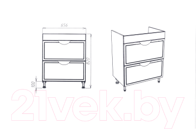 Тумба под умывальник Viant Лима Como 70 / VLIM70CO-T2Y