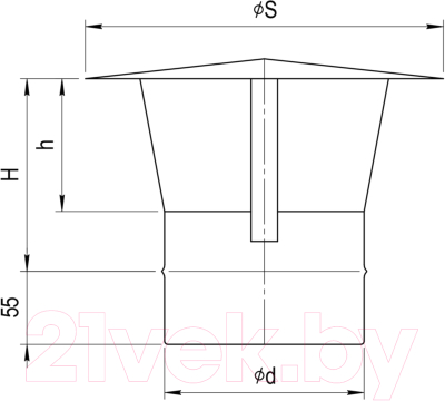 Колпак для дымохода Ferrum 430/0.5мм Ф110 / f1902