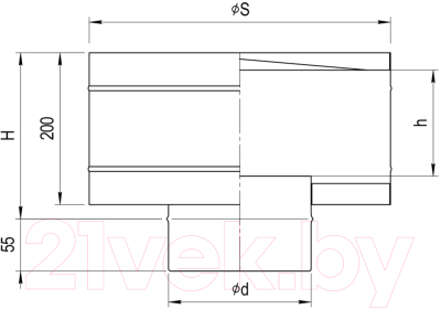 Колпак для дымохода Ferrum 430/0.5мм Ф115 / f2003 (с ветрозащитой)
